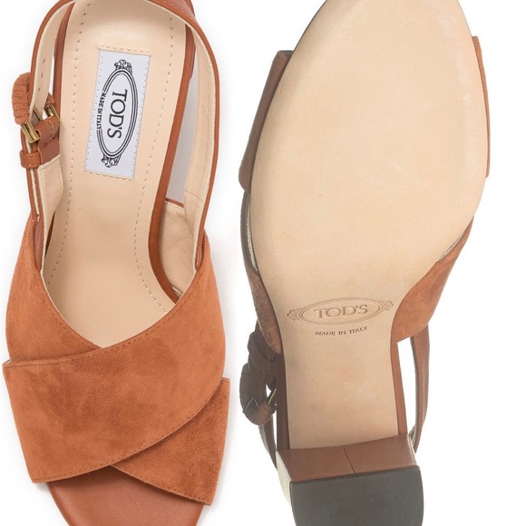 Tod’s Fascia block heel leather upper, lining, and sole sandals - Picture 2 of 12